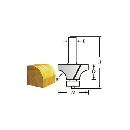 MAKITA D-48387 Zaoblovací fréza s ložiskem stopka 8 mm,25,4x13,5x56 mm