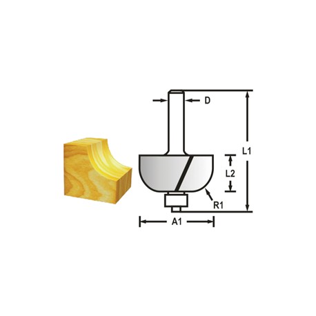 MAKITA D-48608 Žlábkovací fréza s ložiskem stopka 8 mm,19x9,7x46 mm