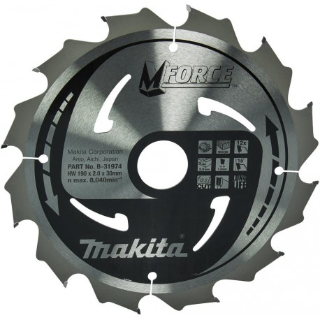 MAKITA B-31974 pilový kotouč 190x30 12T ,old B-07967