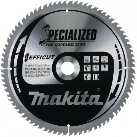 MAKITA B-67315 pilový kotouč Efficut 305x30x80T ,old B-67262