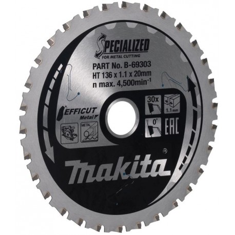 MAKITA B-69303 pilový kotouč EFFICUT kov 136x20mm 30T ,old B-69266