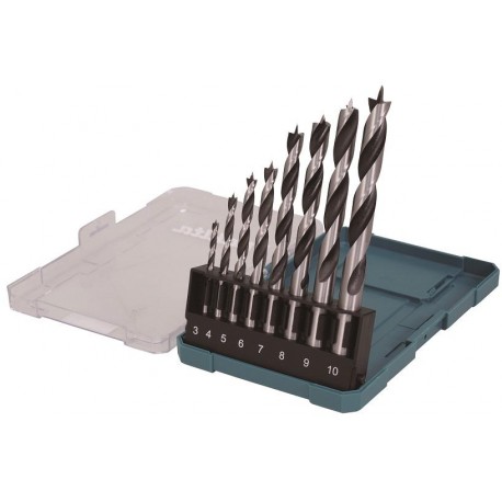 MAKITA D-77257 sada vrtáků do dřeva 3-10mm (po 1), válcová stopka, 8ks