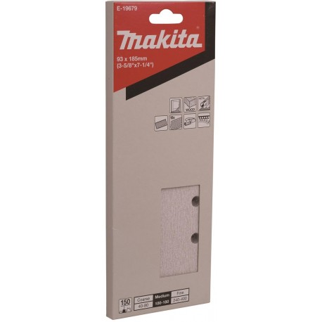 MAKITA E-19679 brusný papír suchý zip 93x185mm 8 děr K150 10ks