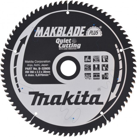 MAKITA B-32605 pilový kotouč 260x30 80T dřevo ,old B-08779