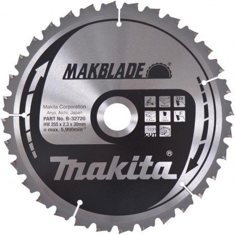 MAKITA B-32720 pilový kotouč 255x3x30 32T ,old B-08925