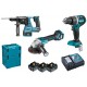MAKITA DLX3119TJ Aku sada DHP484+DGA513+DHR243 Li-ion LXT 18V/5,0Ah