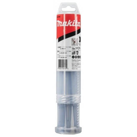 MAKITA E-13188 sada samoostřících sekáčů SDS-plus: špičák2x,20mm plochý2x, 40mm 1x, délka 250m