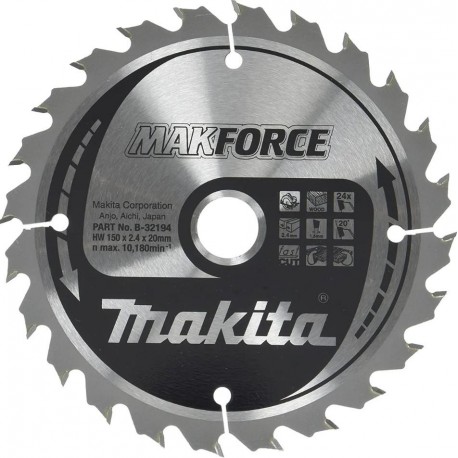 MAKITA B-32194 kotouč pilový dřevo MAKFORCE 150x2.4x20mm 24Z , old B-08280