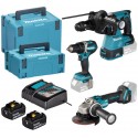 MAKITA DLX3195JX1 Aku sada DDF484+DGA504+DHR243 Li-ion LXT 18V/5,0Ah