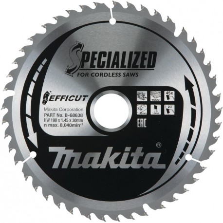 MAKITA B-68638 pilový kotouč Efficut 190x30 45T ,old B-68622