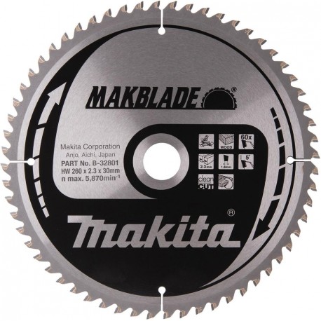 MAKITA B-32801 pilový kotouč 260x30 60T ,old B-09020