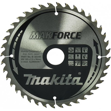MAKITA B-32340 pilový kotouč 190x30 40T ,old B-08486