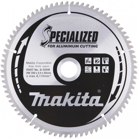MAKITA B-33308 kotouč pilový hliník SPECIALIZED 250x2.4x30mm 80Z , old B-09634