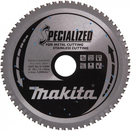 MAKITA B-33984 pilový kotouč 185x30 64T kov nerez ,old B-31669