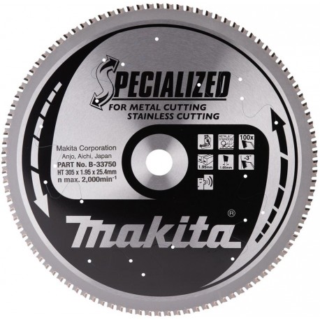 MAKITA B-33750 pilový kotouč 305x25,4 100T měkká ocel nerez ,old B-23123