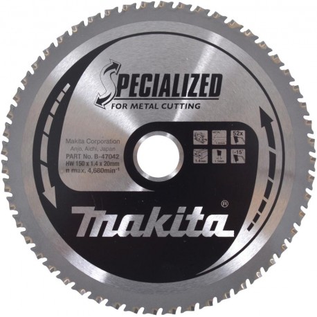 MAKITA B-47042 pilový kotouč 150x20 52TTenké kovové desky ,old B-47167