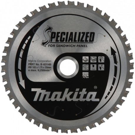 MAKITA B-63149 pilový kotouč 165x20 42Tsandwichové panely ,old B-63133