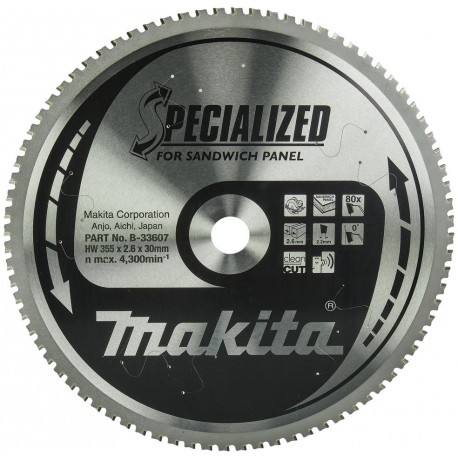 MAKITA B-33607 pilový kotouč 355x30 80T sandwichové panely ,old B-17697