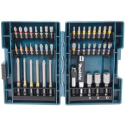 MAKITA E-25096 sada bitů 1/4" s ráčnou 44 ks v plastové krabičce STOP