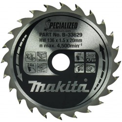 MAKITA B-33629 kotouč pilový dřevo SPECIALIZED 136x1.5x20mm 24Z pro aku pily , old B-21995
