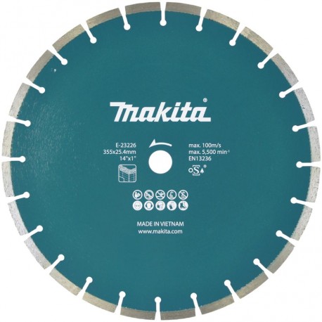 MAKITA E-23226 kotouč řezný diamantový beton 355x2.8x25.4mm pro aku stroje , old E-12996