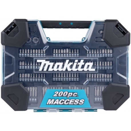 MAKITA E-22610 sada bitů a vrtáků 200 ks v plastovém kufru ,oldD-37194