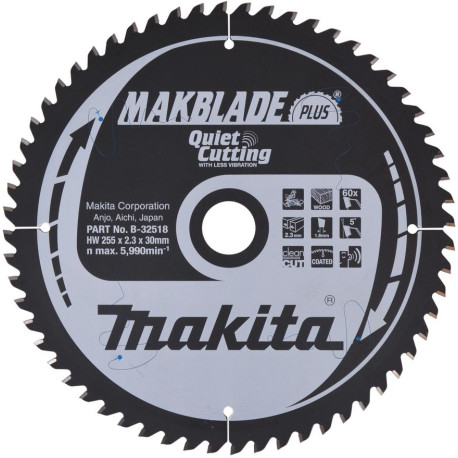 MAKITA B-32518 kotouč pilový dřevo MAKBLADEplus 255x2.3x30mm 60Z , old B-08682