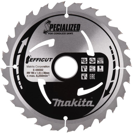 MAKITA E-08682 kotouč pilový dřevo Efficut 185x1.45x30mm 24Z , old E-08676