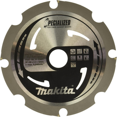 MAKITA B-33691 kotouč pilový PCD na vláknocementové desky 190x30mm 4Z