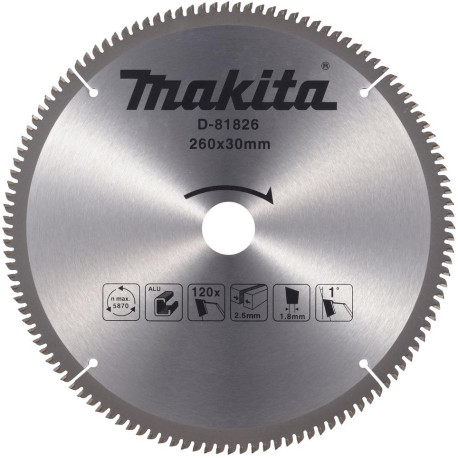 MAKITA D-81826 kotouč pilový TCT hliník 260x30mm 120Z,old D-61880