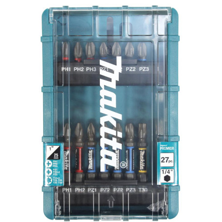 MAKITA E-26820 sada bitů 1/4" Impact Premier, 27 ks v plastovém obalu