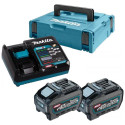 MAKITA PSKGRT2J sada Li-ion XGT 40V 2xBL4050F+DC40RA+Makpac,old 191V35-5
