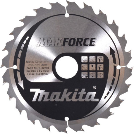 MAKITA B-32231 kotouč pilový dřevo MAKFORCE 180x2.4x30mm 24Z , old B-08333