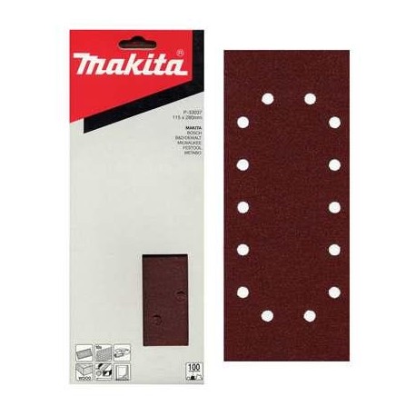 MAKITA P-33015 brusný papír 115x280mm 14 děr K60 10 ks,oldP-02107