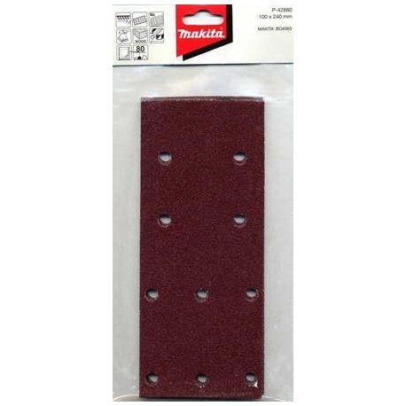 MAKITA P-42896 brusný papír suchý zip 100x240mm 10 děr K100 10ks,oldP-20672