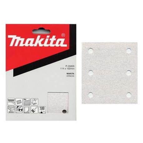 MAKITA P-35829 brusný papír suchý zip 102x114mm 6 děr K80 10 ks