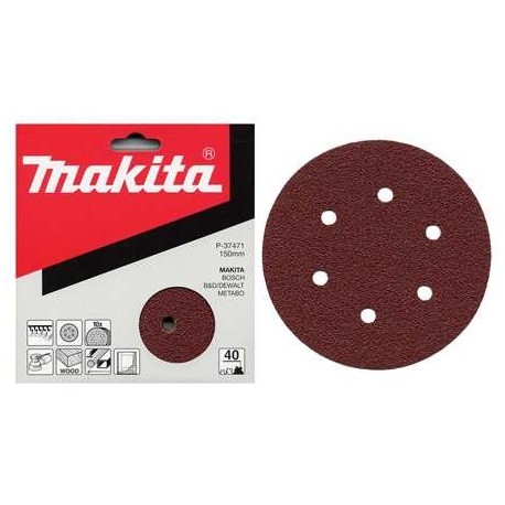 MAKITA P-37524 brusný papír suchý zip 150mm 6 děr K180 10ks