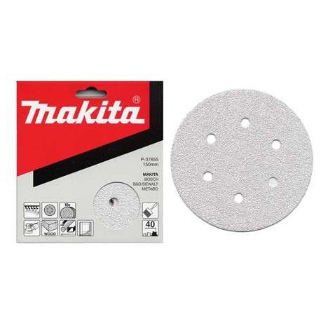 MAKITA P-37655 brusný papír suchý zip 150mm 6 děr K40 10ks