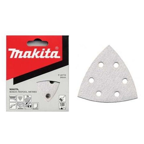 MAKITA P-42684 brusný papír suchý zip 94x94x94mm 6 děr K40 10ks
