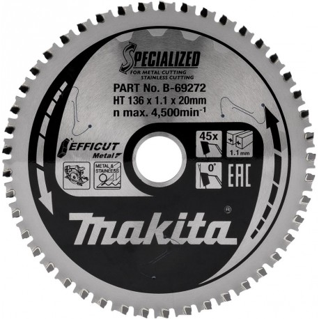 MAKITA B-69272 pilový kotouč Efficut kov 136 x 45T ,new B-69319