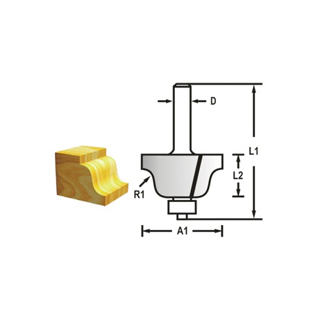 MAKITA D-48751 Profilová fréza s ložiskemstopka 8 mm,28,6x13x55 mm