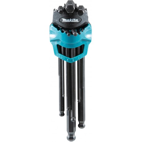 MAKITA B-65894 sada šroubováků úhlových (inbusů) s kulovou hlavou 1,5/2/2/5/3/4/5/6/8/10mm, 9ks
