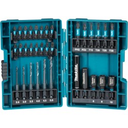 MAKITA B-66896 sada torzních bitů a vrtáků 1/4" Impact Black, 33 ks
