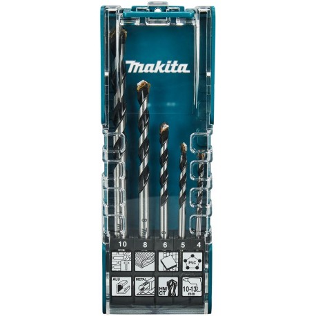 MAKITA E-14255 sada vrtáků TCT s válcovou stopkou Multimateriál 5 ks