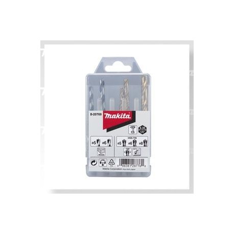MAKITA D-20769 sada vrtáků do kovu/dřeva 5,6,8/5,6mm, stopka HEX 1/4", 5ks